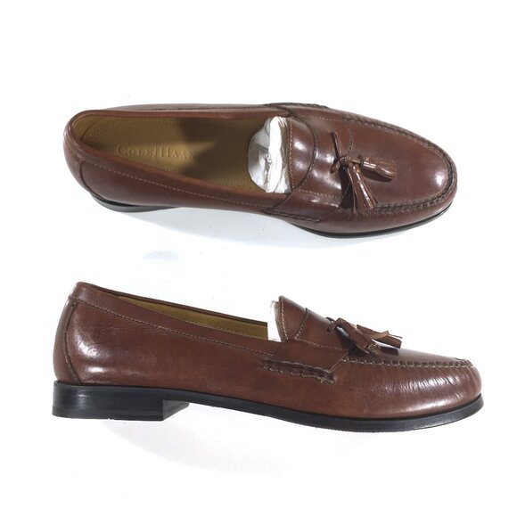 Cole Haan Slip On Tassel Loafers Mens Size 12 M Brown Leather C06982 - Picture 1 of 9